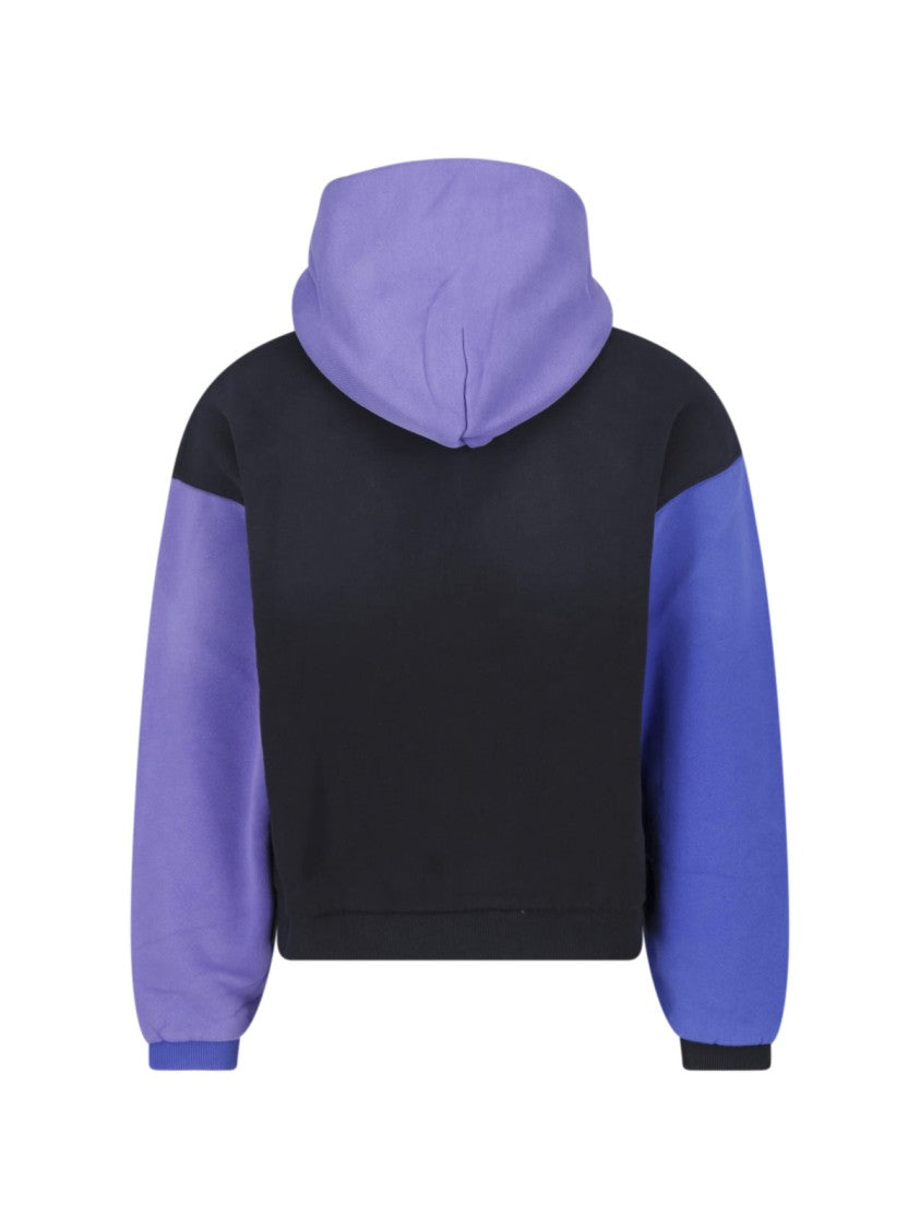 Erl Multi-Color Cotton Hoodie With Embroidered Logo And Kangaroo Pocket