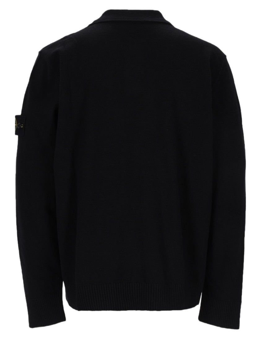 Stone Island Long-Sleeve Virgin Wool Polo Shirt