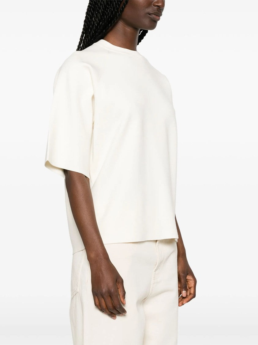 Max Mara White Raglan Sleeves Viscose T-Shirt