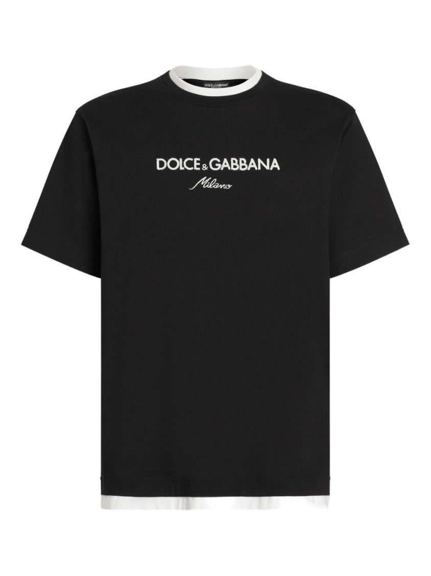 Dolce & Gabbana Classic Black T-Shirt With Contrasting Trim