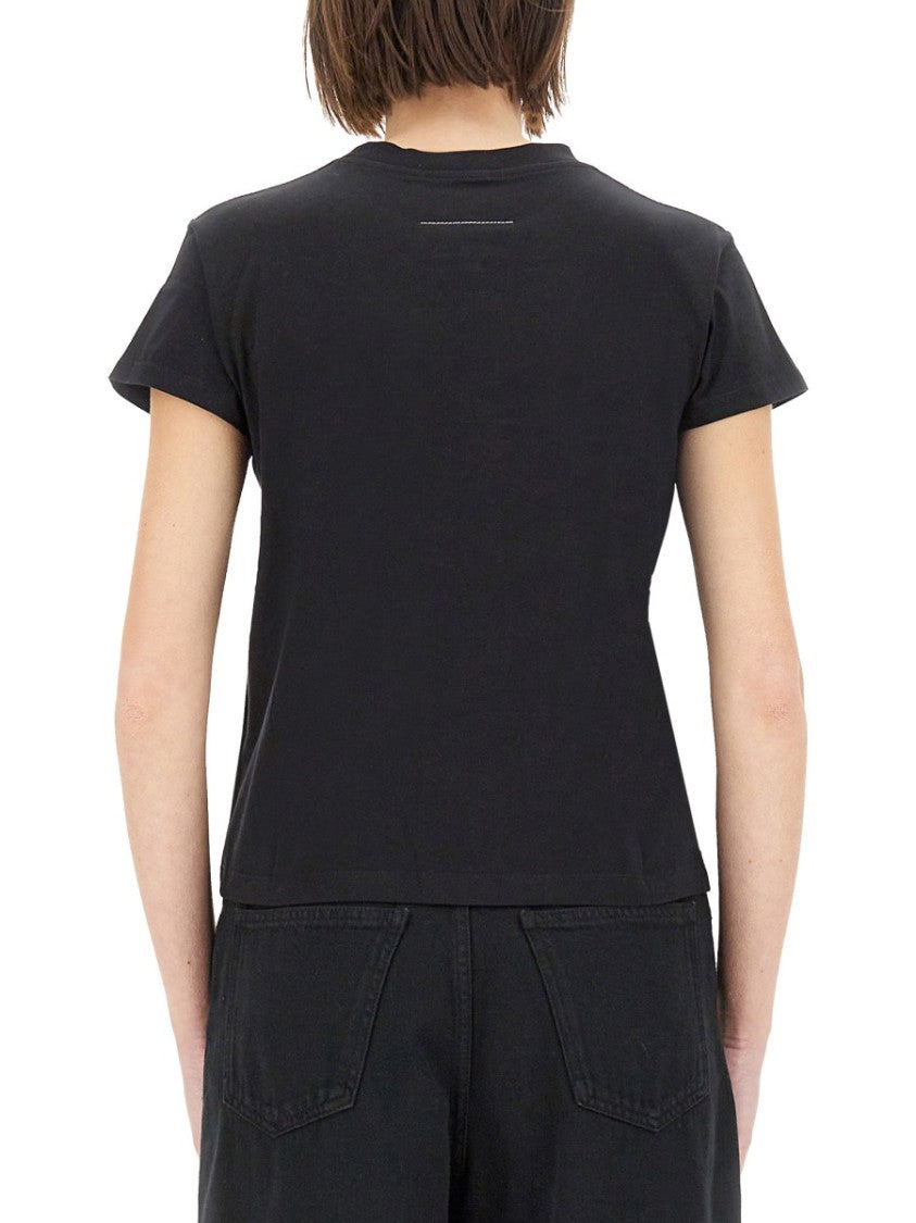 Mm6 By Maison Margiela Black Cotton T-Shirt