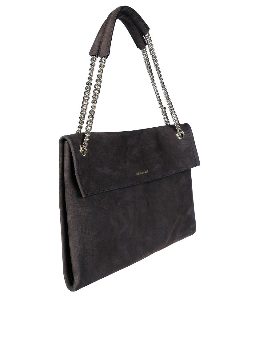 Orciani Midi Nubuck Leather Shoulder Bag
