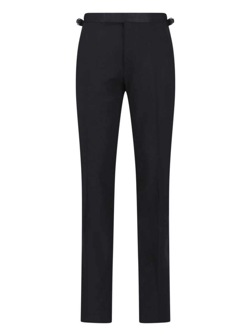 Tom Ford Tailored Black Trousers With Flat Waistband