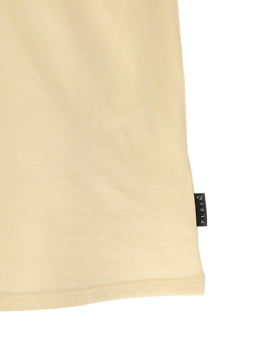 Philipp Plein Tone-On-Tone Flocked Monogram T-Shirt With Hexagon Patch