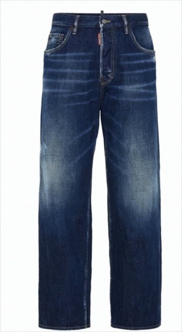 Dsquared2 Medium Blue Straight-Leg Denim Pants