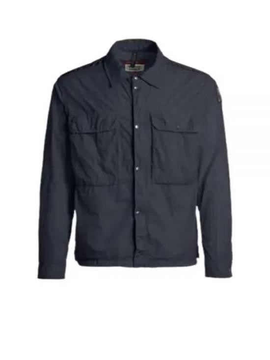 Parajumpers Structured Navy Blue Button-Up Jacket With Classic Collar