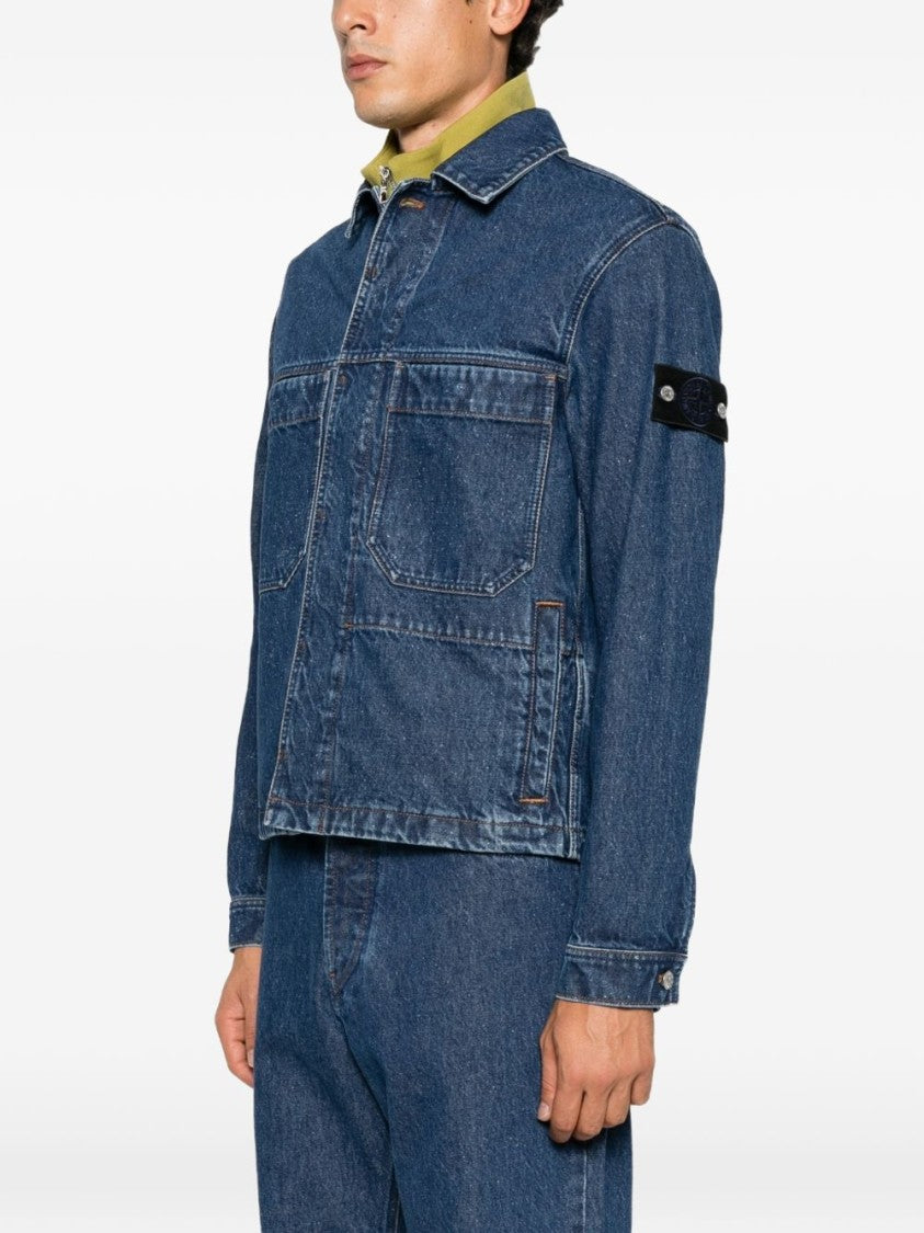 Stone Island Structured Denim Signature Patch Jacket