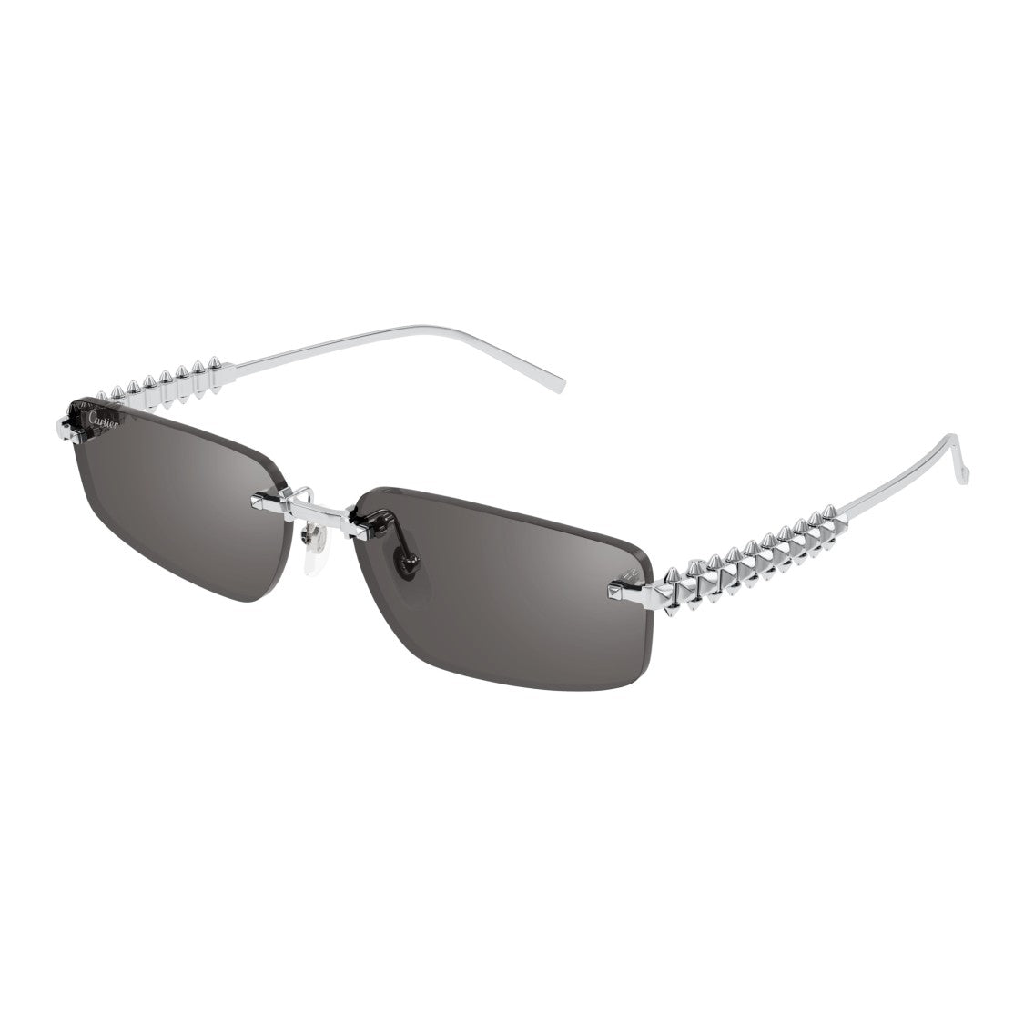 Cartier Ct0544s Rimless Sunglasses With Pyramid-Studded Temples