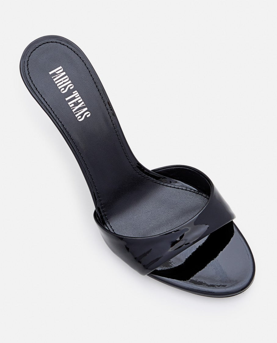 Paris Texas Lidia Black Leather Heeled Mules