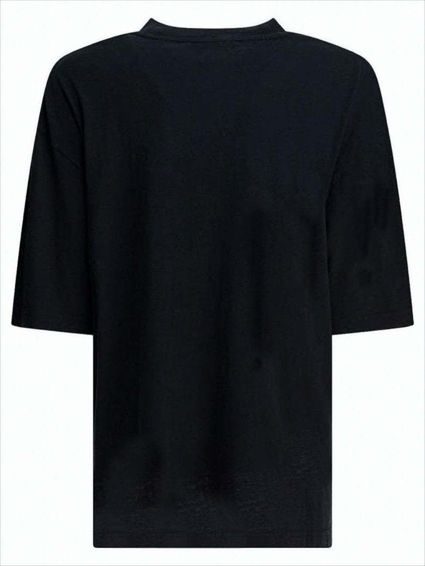 Acne Studios Vintage-Style Black T-Shirt With Distinctive Patch