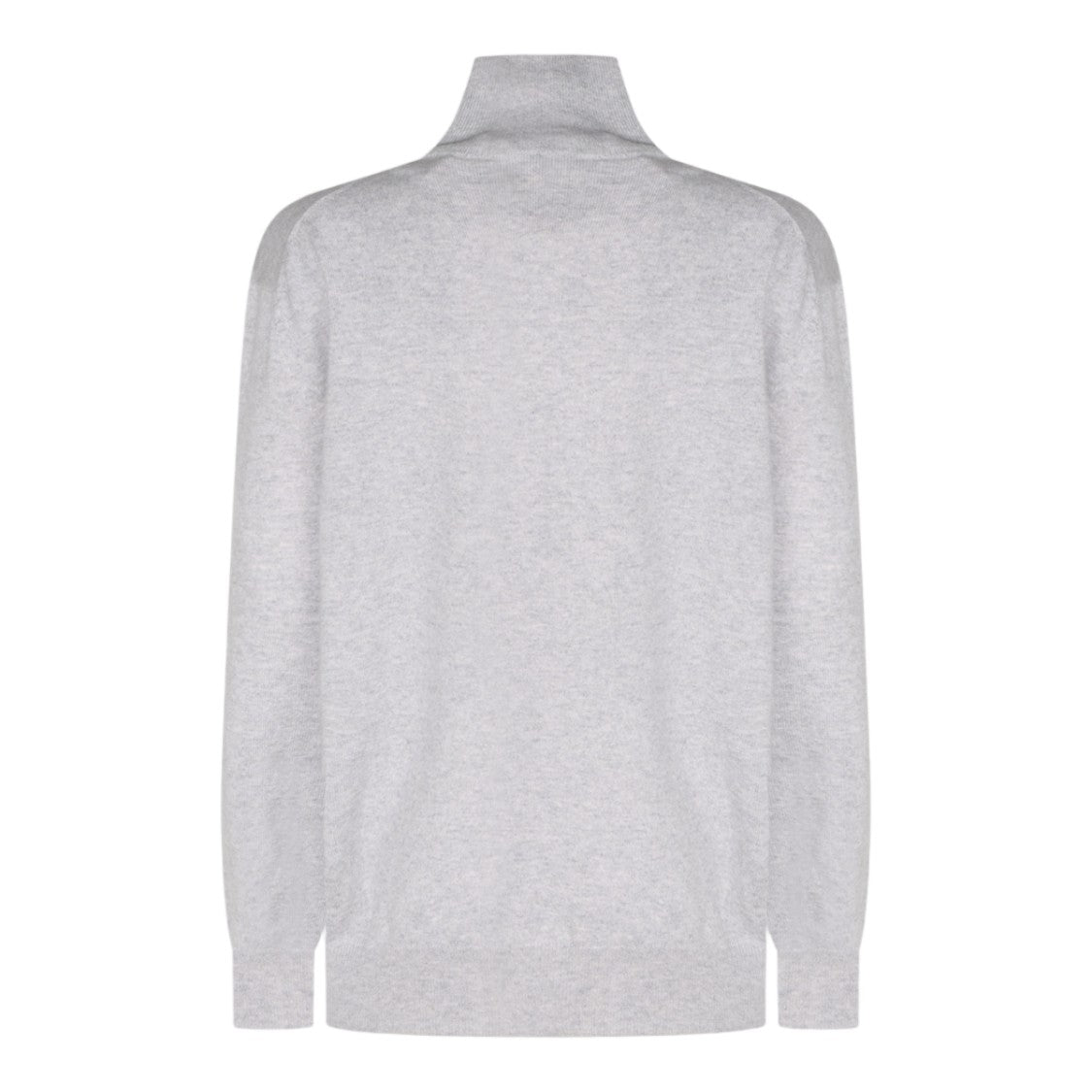 Malo Light Grey Ribbed Turtleneck Sweater
