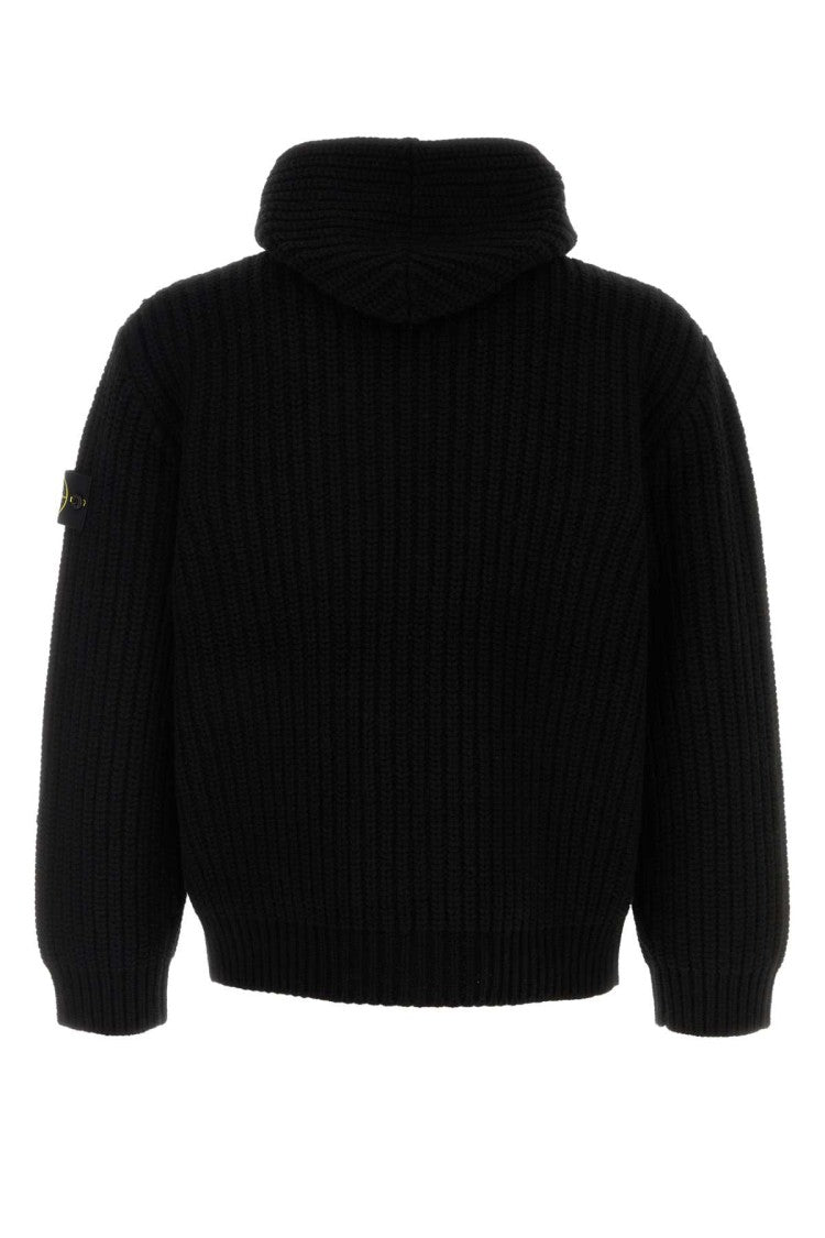 Stone Island Black Wool Blend Sweatshirt