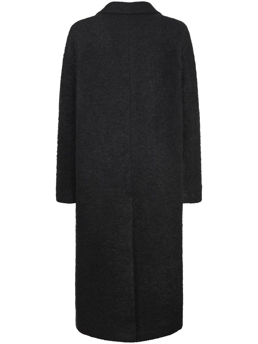 Tagliatore Tailored Black Alpaca-Wool Blend Coat