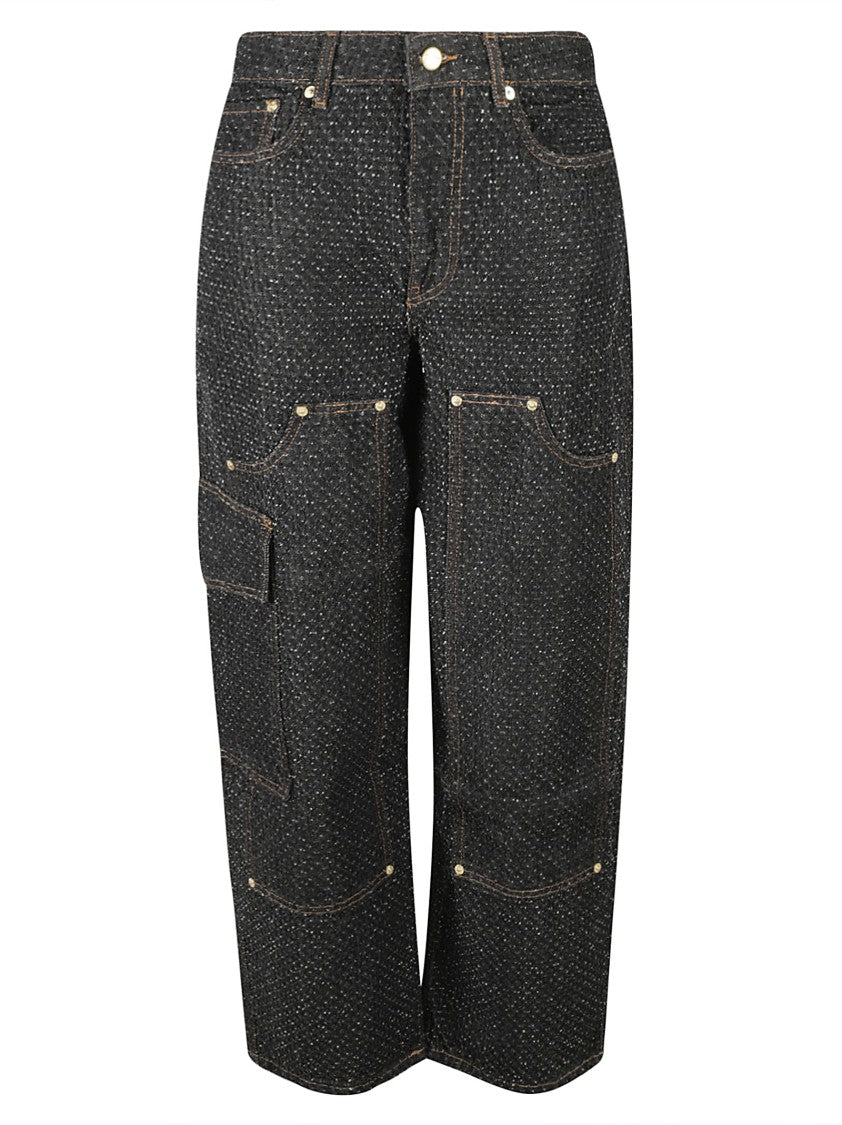 Ganni High-Waisted Black Jeans With Wide Legs