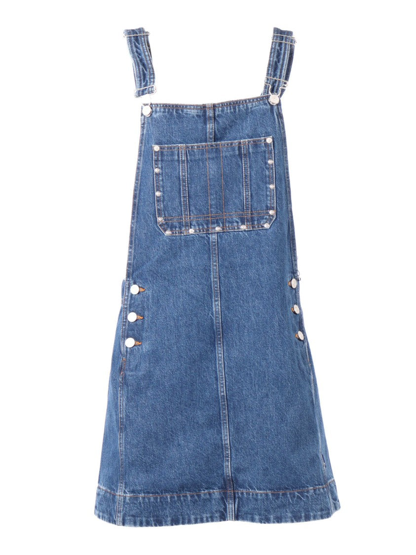 7 For All Mankind Dark Blue Dungaree Dress Le Blue