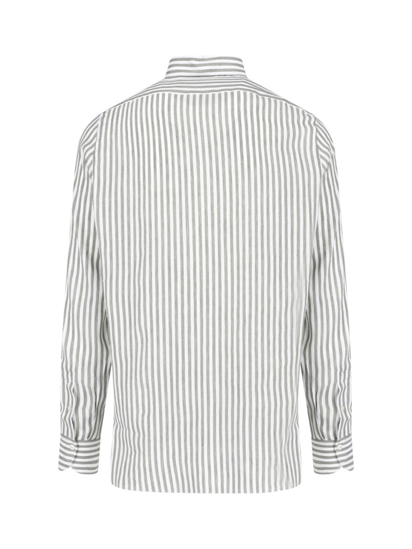 Finamore Multicolor Vertical Striped Button-Down Shirt