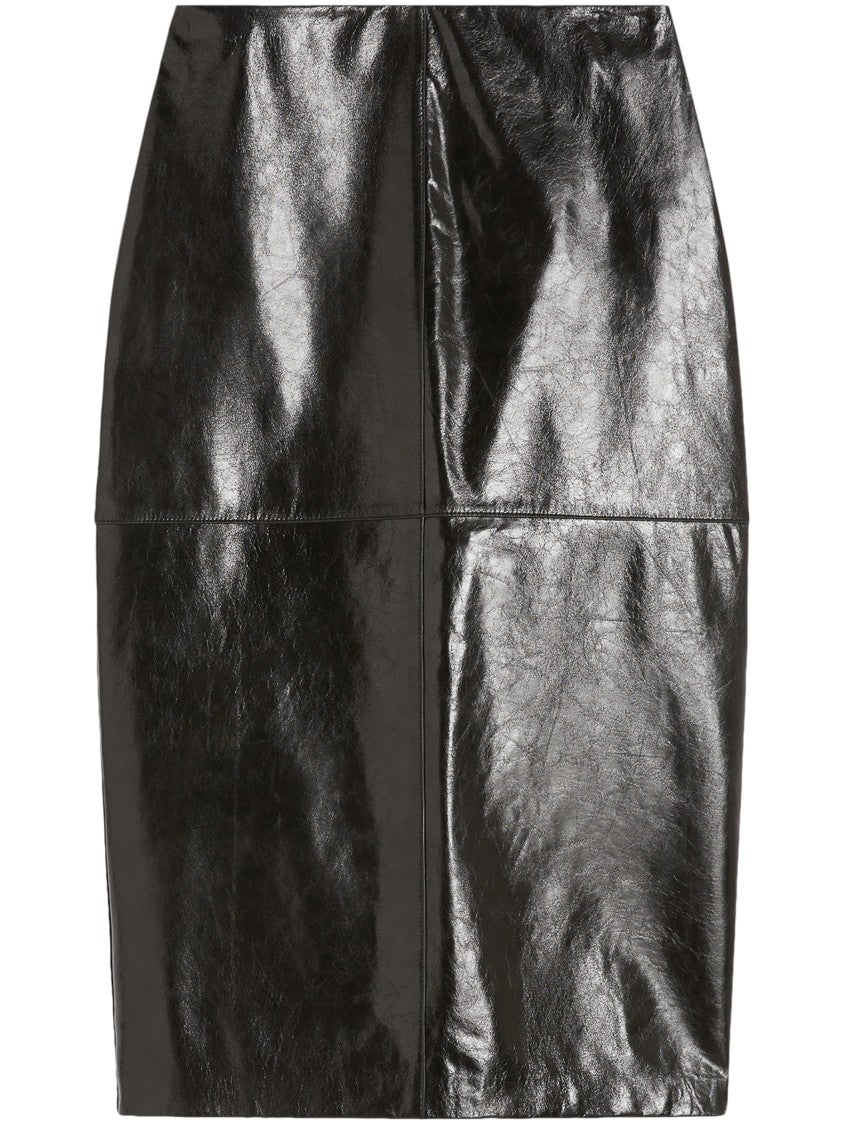 Max Mara Lamb Leather Skirt With Fitted Silhouette