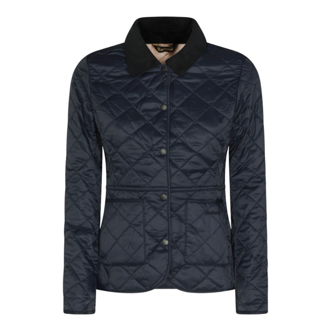 Barbour Quilted Diamond-Pattern Jacket With Corduroy Collar