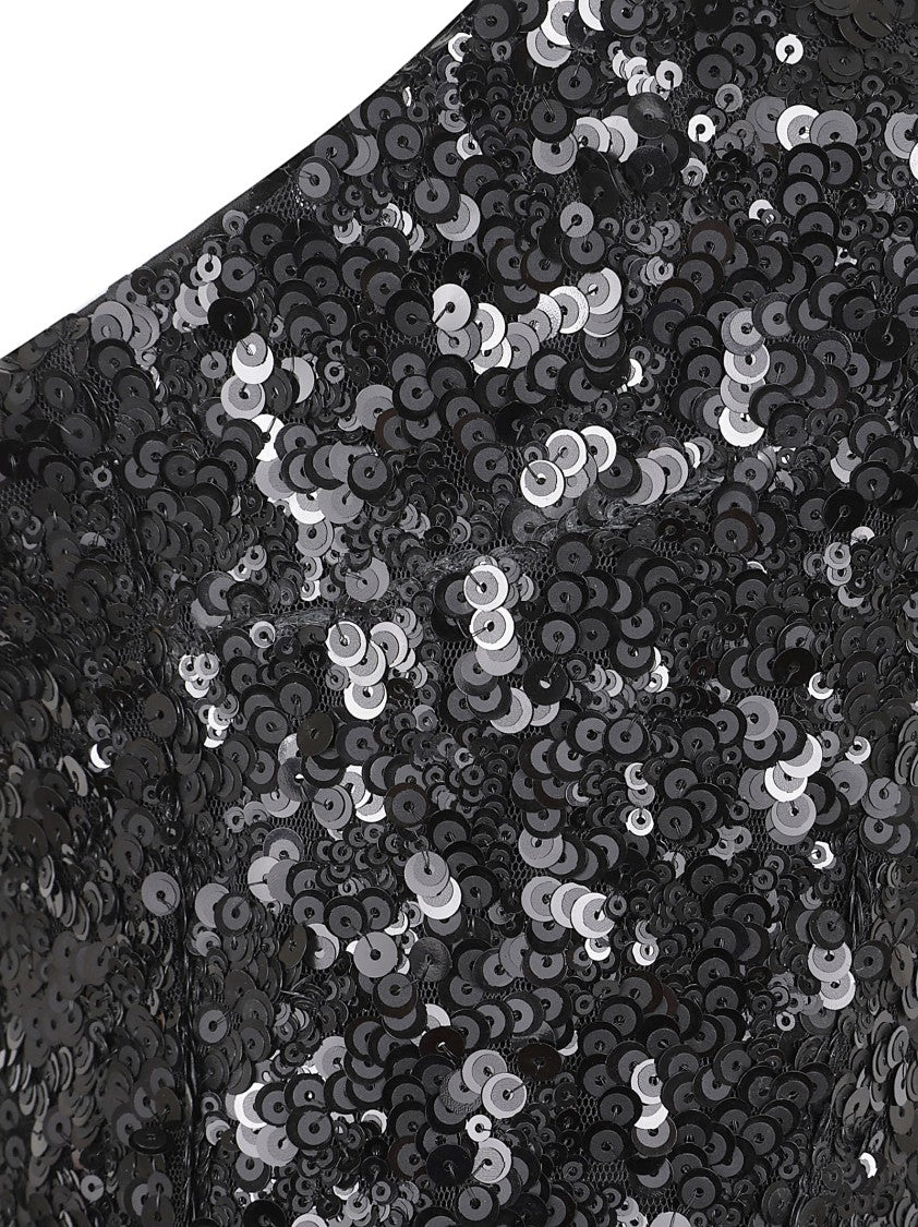 Pinko Strapless Floor-Length Sequined Dress