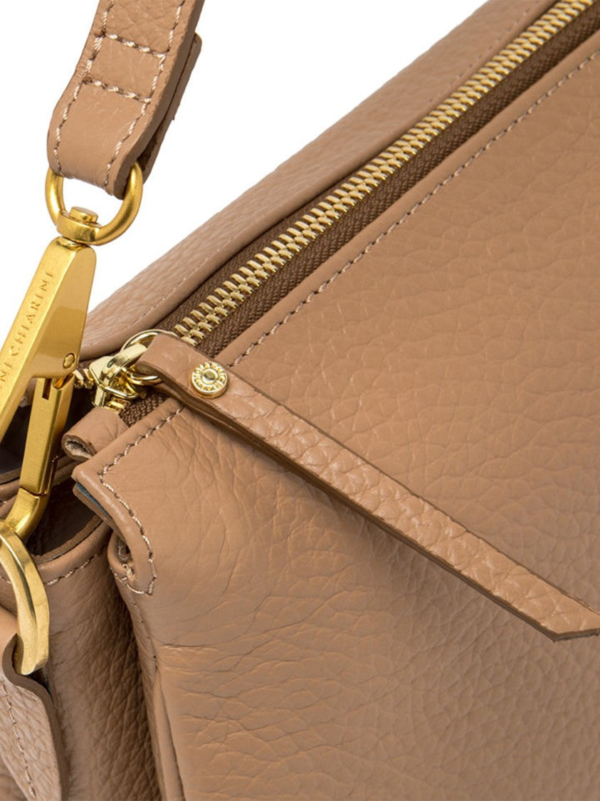 Gianni Chiarini Brooke Rectangular Brown Pebbled Shoulder Bag