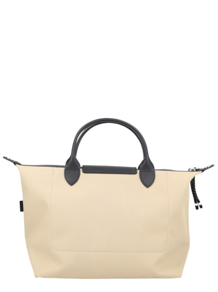 Longchamp Le Pliage Energy Beige Leather Trim Tote Bag