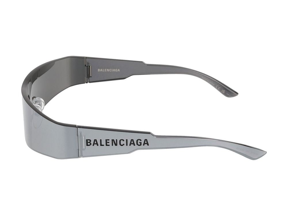 Balenciaga Silver Futuristic Shield Sunglasses