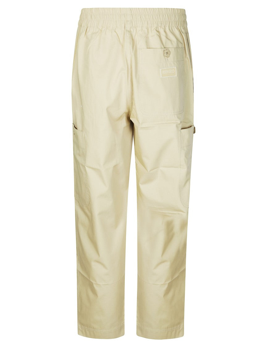 Kenzo Relaxed Fit Cargo Pants With Elastic Waistband