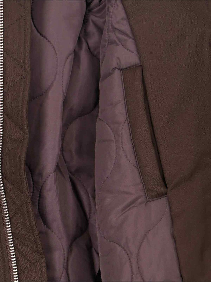 Entire Studios Brown Wool Bomber Jacket With Ribbed Details