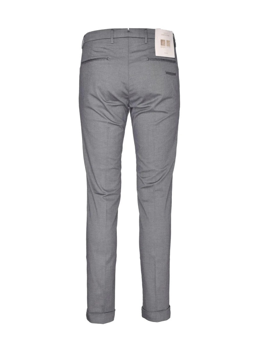 Briglia 1949 Grey Chino Trousers With Straight Fit And Refined Detailing
