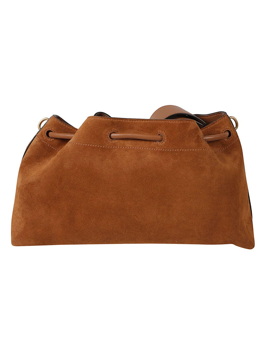 Jimmy Choo Structured Rectangular Suede Bag With Brass Hardware