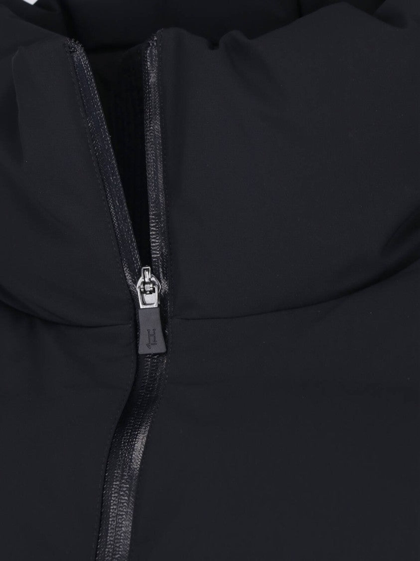 Herno Black Zip High-Neck Down Jacket