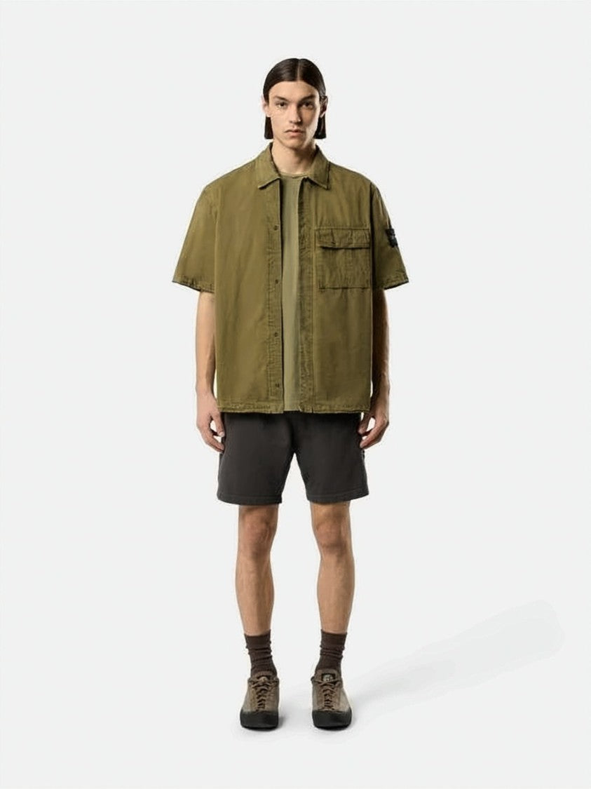 Stone Island Boxy Brown Short-Sleeve Shirt