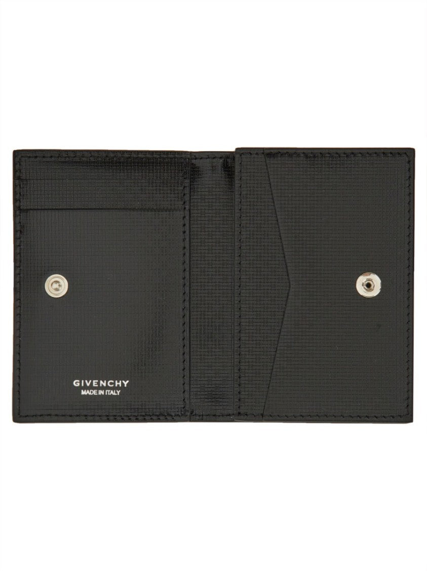 Givenchy Textured Leather Cardholder With Snap Closure