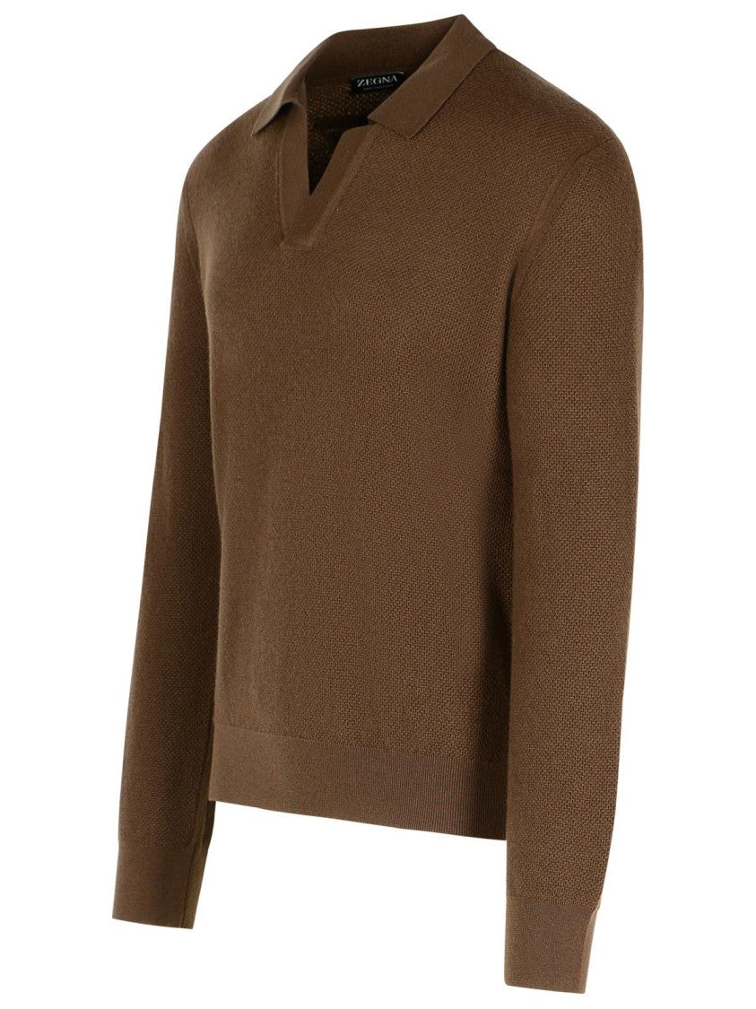 Zegna Oasi' Brown Cashmere Sweater