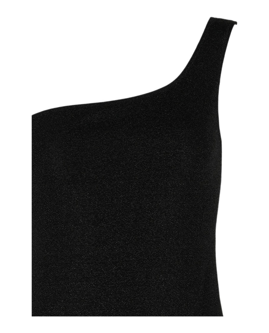 Balenciaga Asymmetric Lurex One Piece Swimsuit