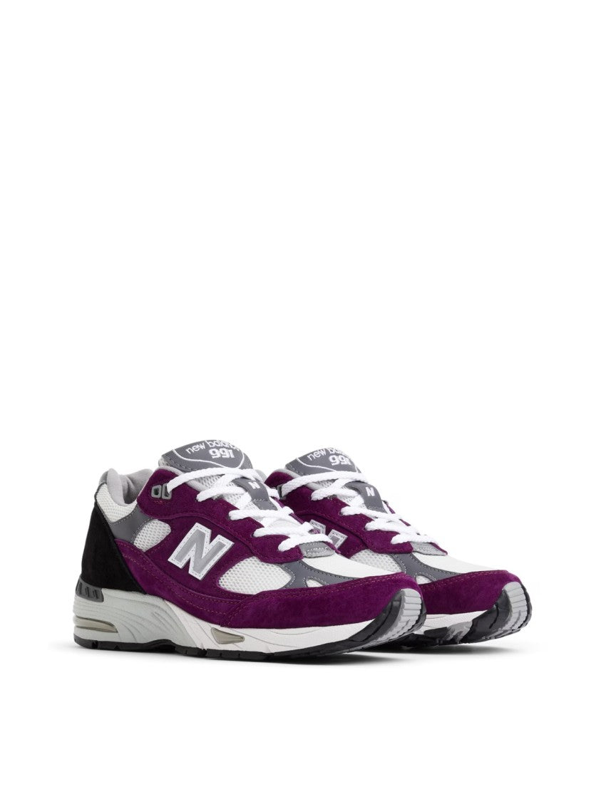 New Balance 991 'Grape Juice' Sneakers With Suede And Mesh Construction