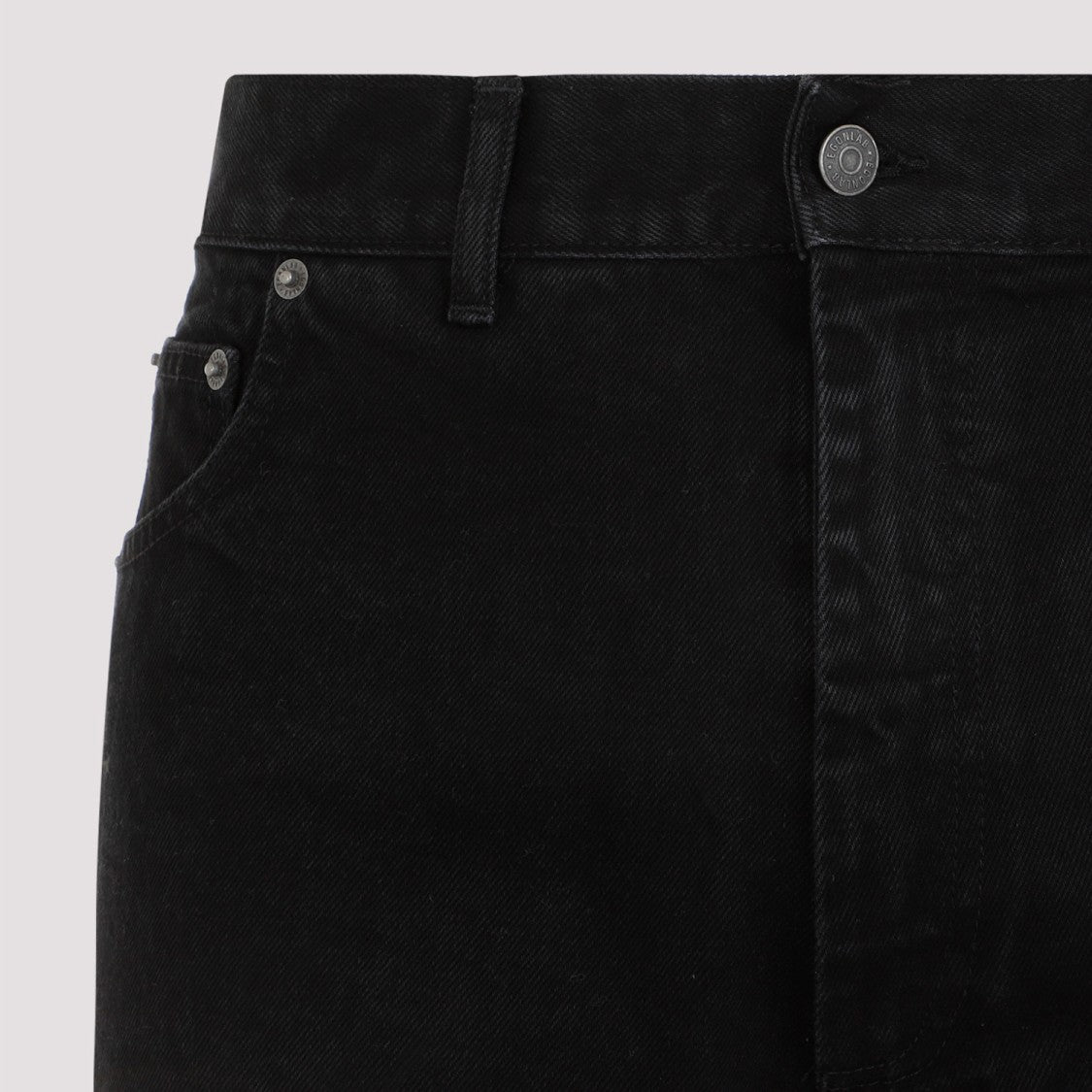Egonlab Black Stonewashed Cotton Denim Shorts