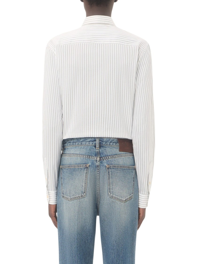 Valentino Striped Cotton-Silk Shirt