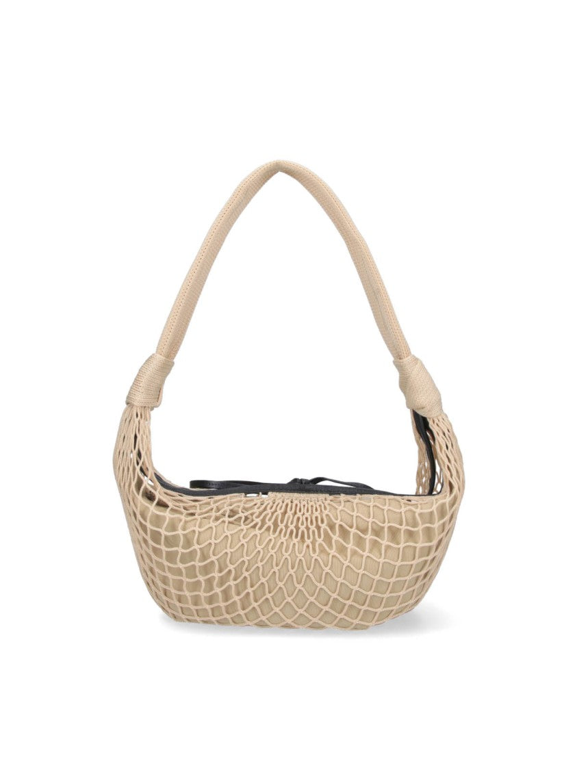 Lemaire Beige Croissant Filt Netted Shoulder Bag