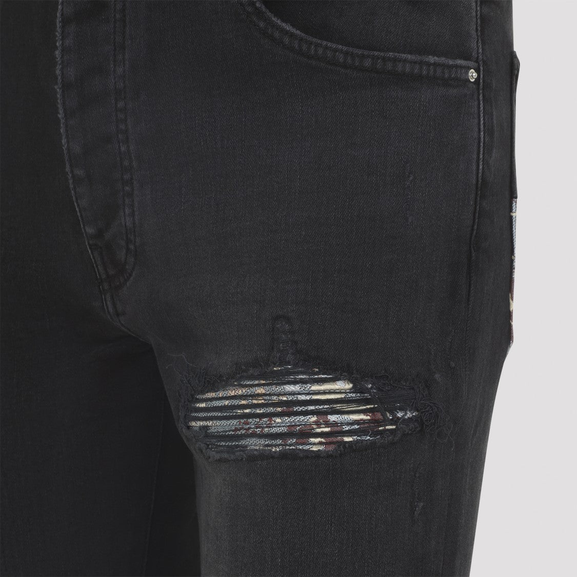 Amiri Slim-Fit Distressed Black Jeans