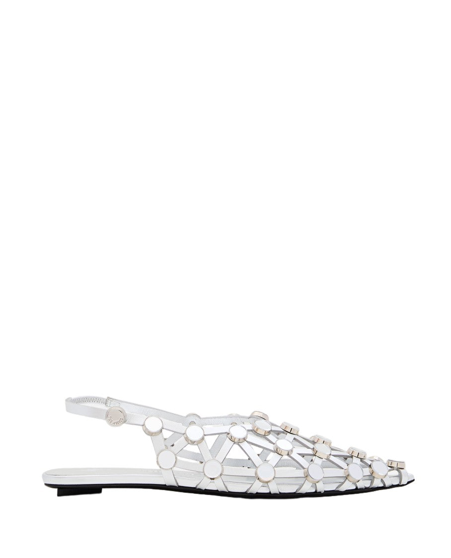The Attico Pointed Ballerina Flats With Mirror Accents