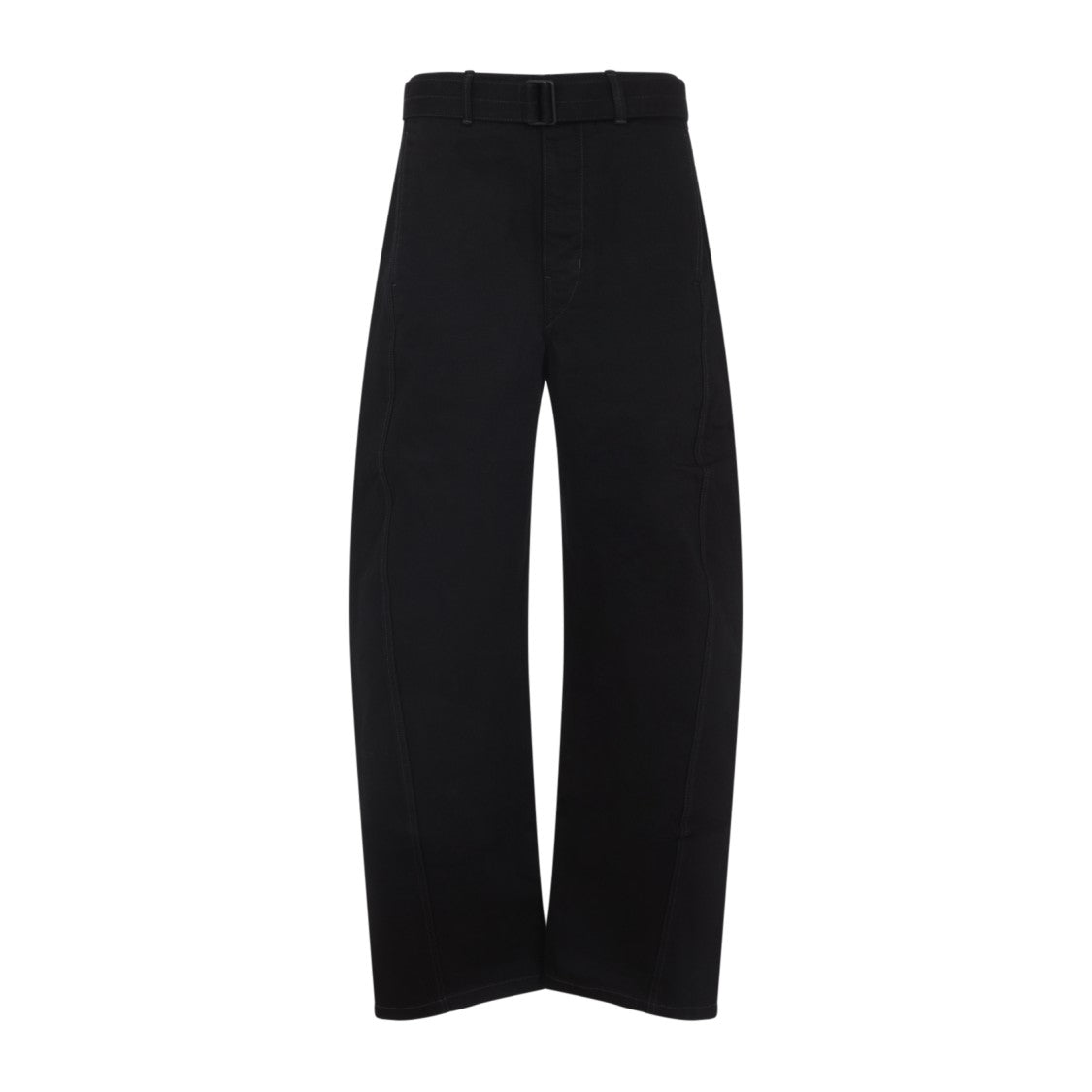 Lemaire High-Waisted Wide-Leg Black Trousers With Tailored Belt