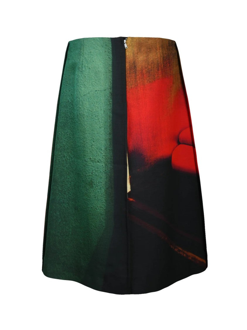Jil Sander Flared Midi Skirt - Multicolor