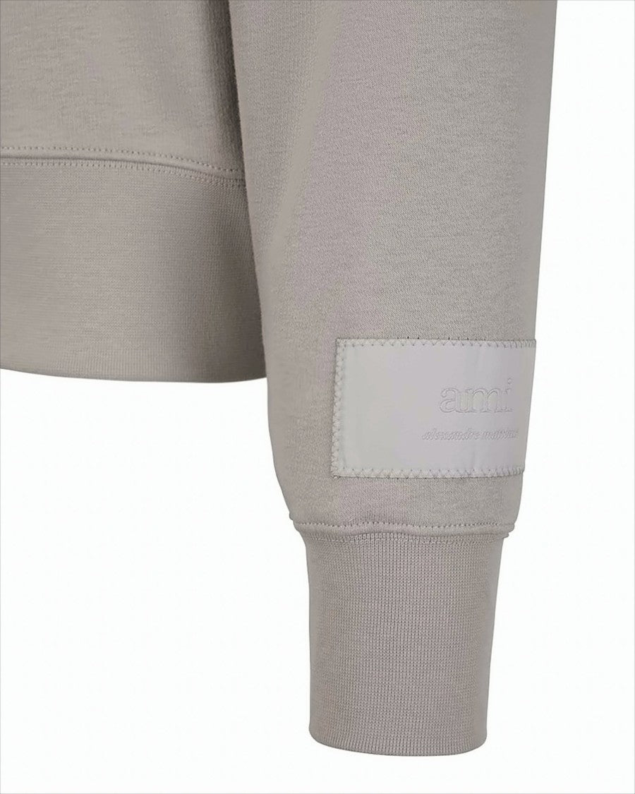 Ami Paris Relaxed Fit Sweatshirt With Satin Patch Detail