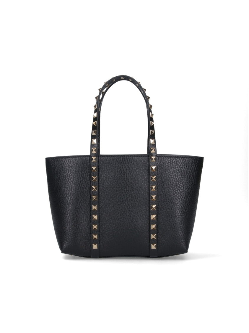Valentino Garavani Small 'Rockstud' Top Handle Bag – Black