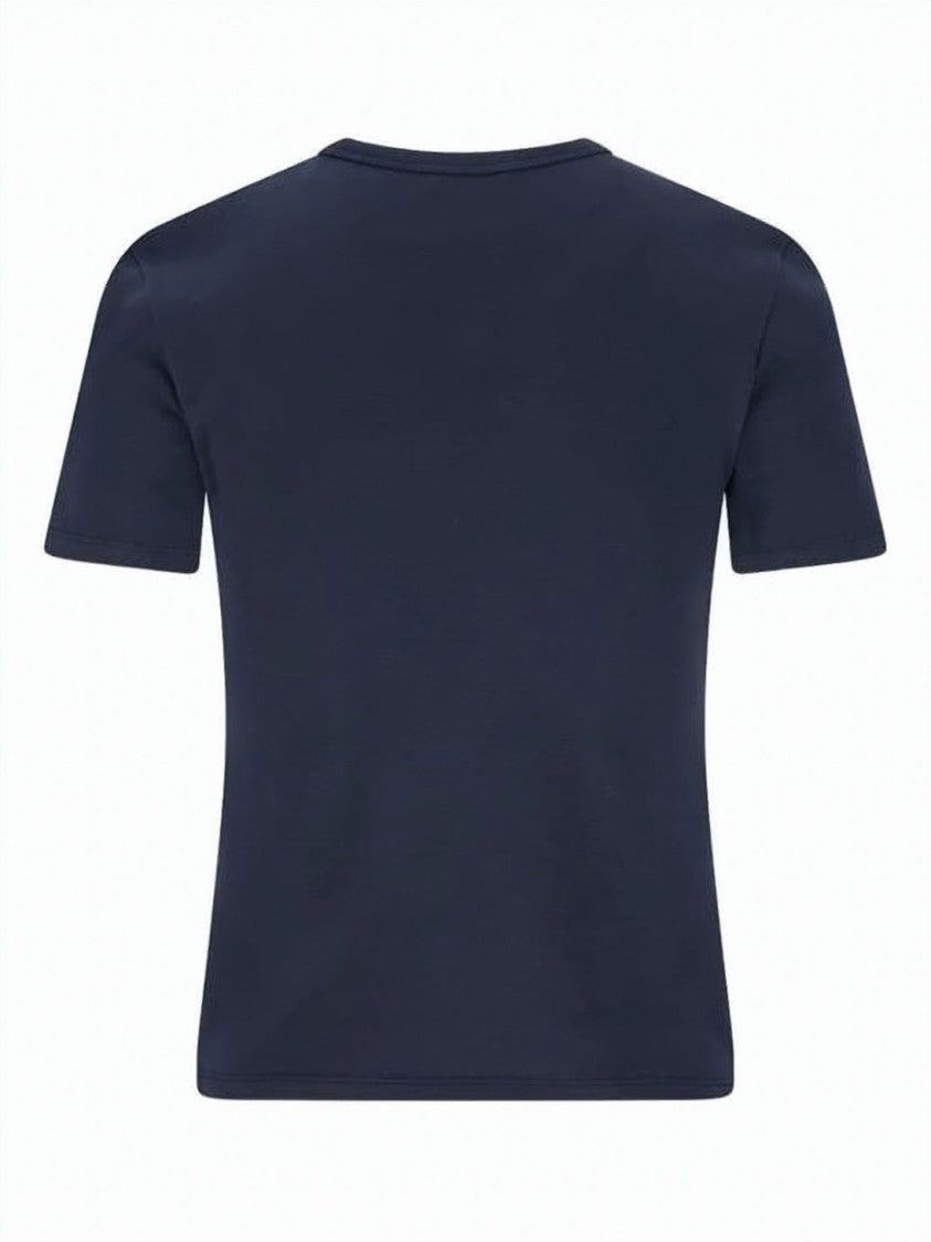 Celine Fitted Short-Sleeve Top With Embroidered Logo Detail