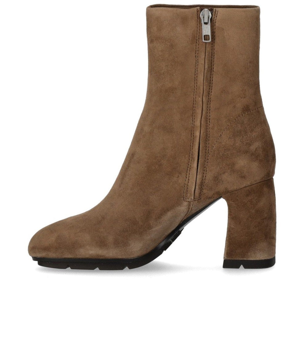 Ash Eclat Beige Heeled Ankle Boot