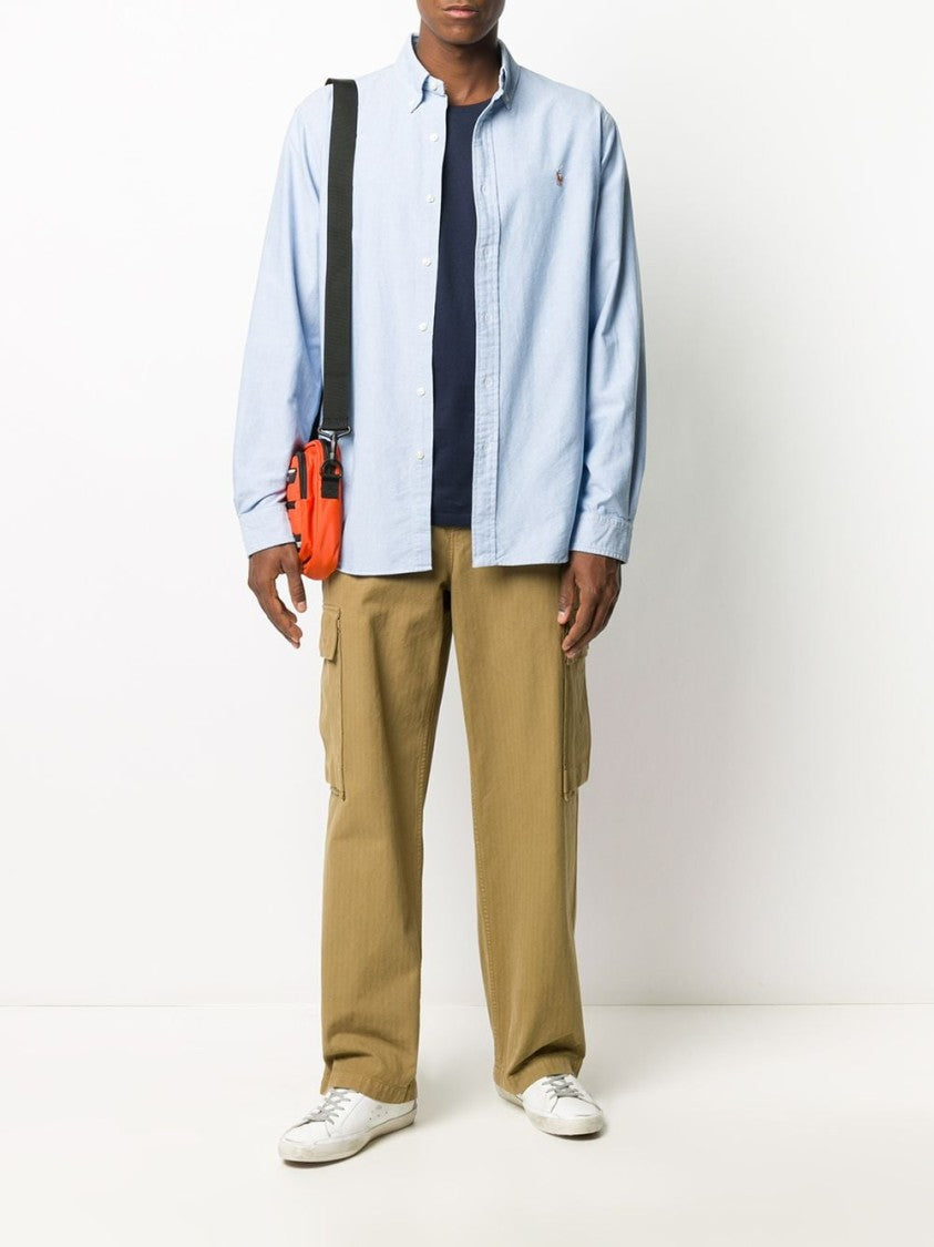 Polo Ralph Lauren Light Blue Button-Down Shirt With Embroidered Logo