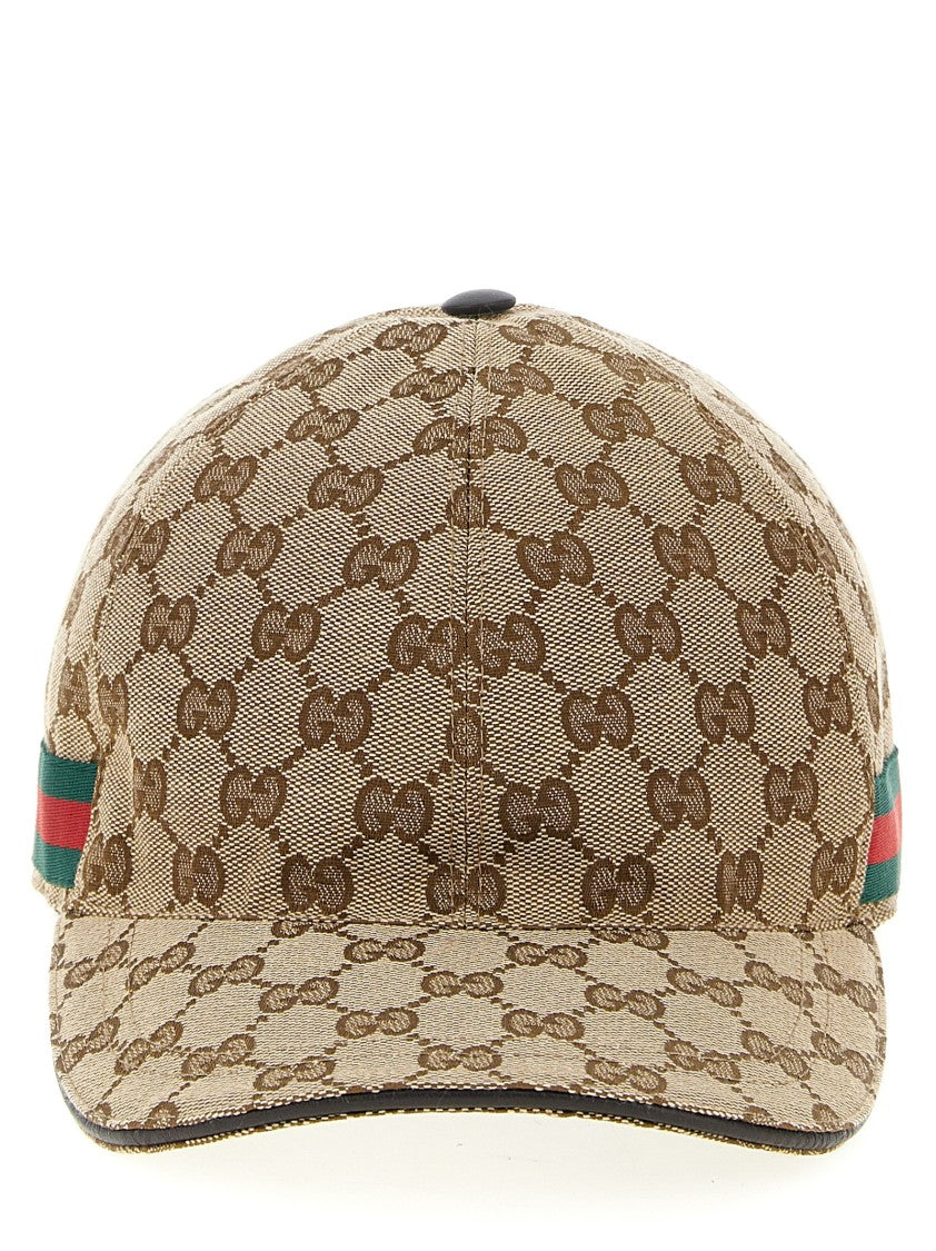 Gucci Monogram Cap With Green And Red Web Band