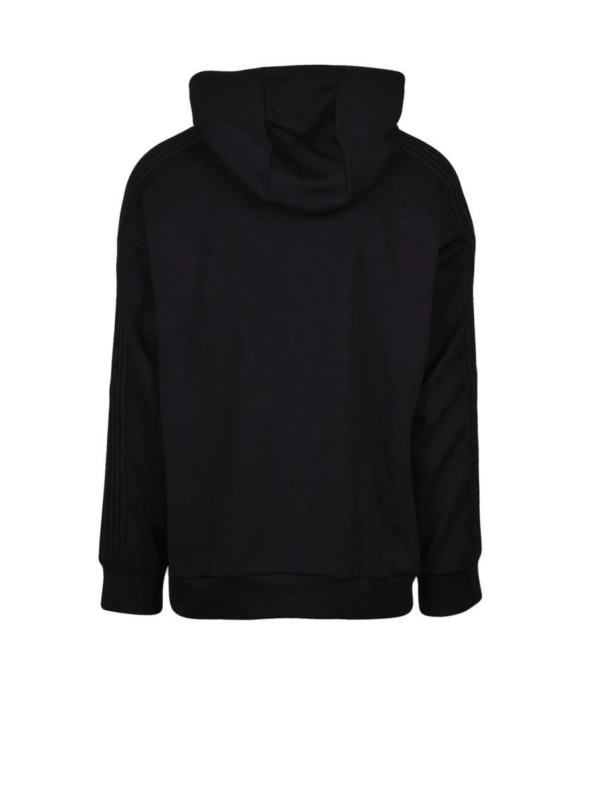 Ea7 Emporio Armani Black Polyester Modal Elastane Hoodie